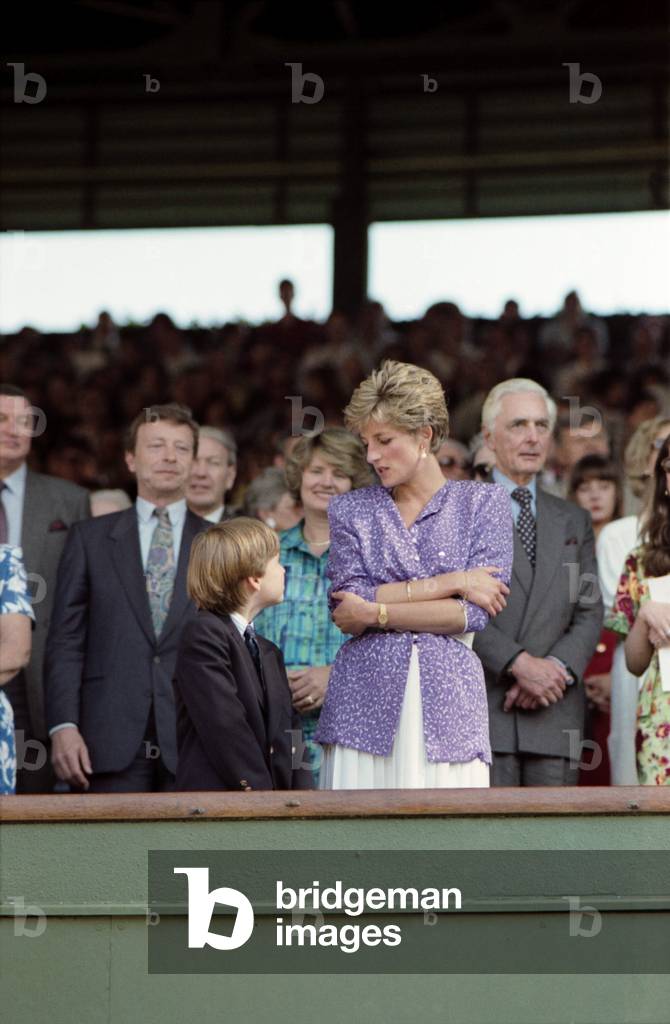 Wimbledon Ladies Final, Princess Diana and Prince William, 6th July 1991 (photo)