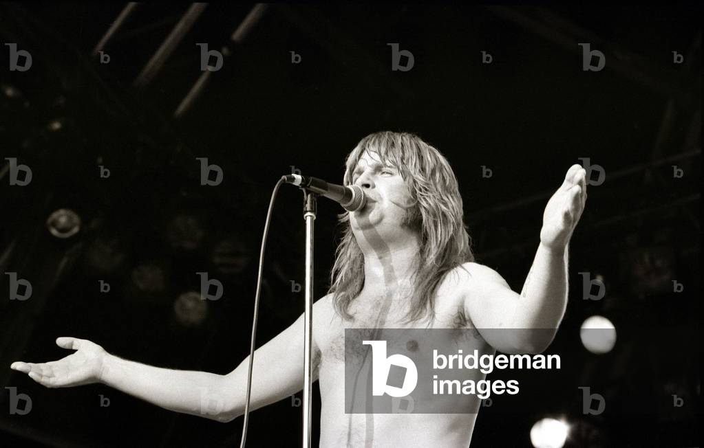 Ozzy Osbourne performing on stage during a concert 
3rd August 1981.