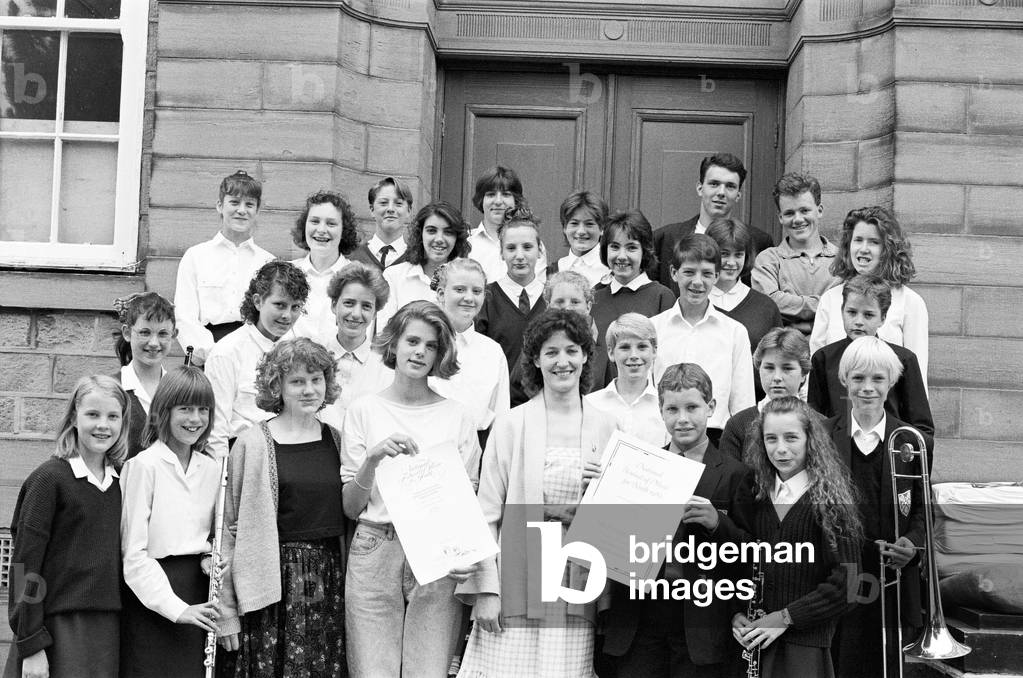 Musicians in Honley High School's senior ochestra, July 1989