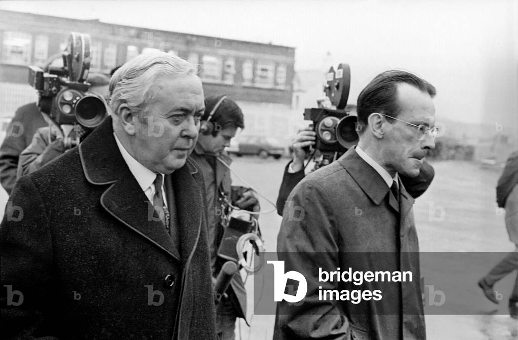 Northern Ireland November 1971, Prime Minister Harold Wilson seen here meeting the troops and local dignitaries in Londonderry.