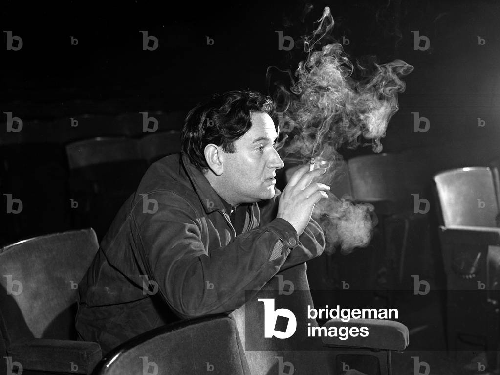 Wolf Mankowitz sitting in the stalls watching rehearsals for his musical 