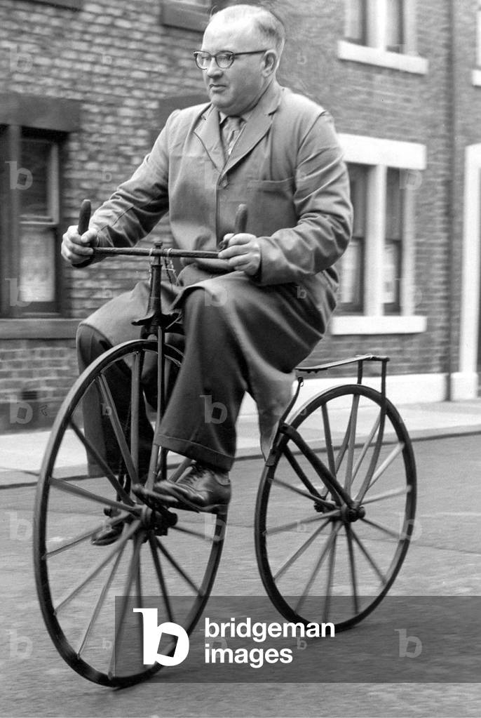 Mr. Ernest Sander on his 1860 boneshaker