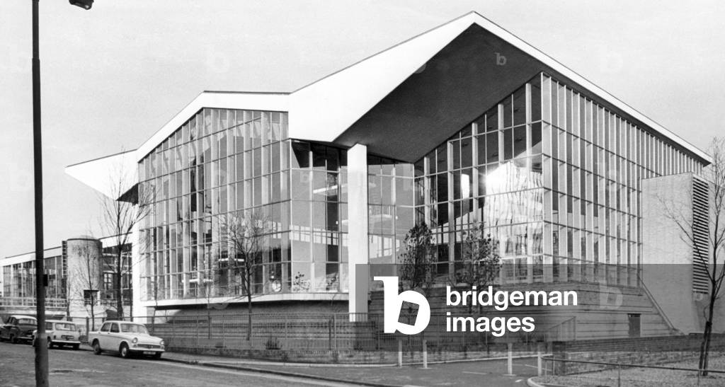 Coventry Sports & Leisure Centre, Fairfax Street, Coventry, West Midlands. Coventry Baths, 15th December 1969 (b/w photo)