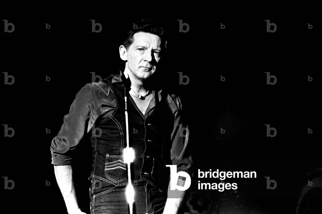 Singer Jerry Lee Lewis in concert at the Mayfair in Newcastle 14 February 1980 (b/w photo)