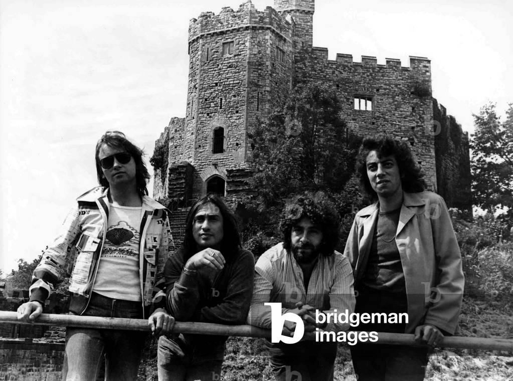 10cc at Cardiff Castle before their concert, July 1975