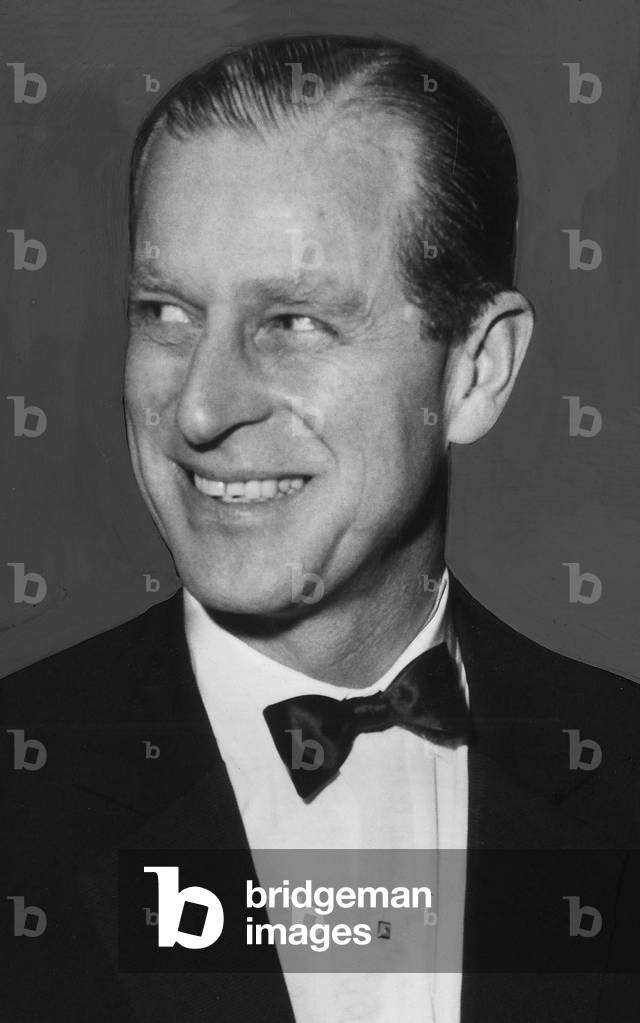 Duke of Edinburgh on entry to the Astoria Theatre in London, 24th March 1964 (b/w photo)
