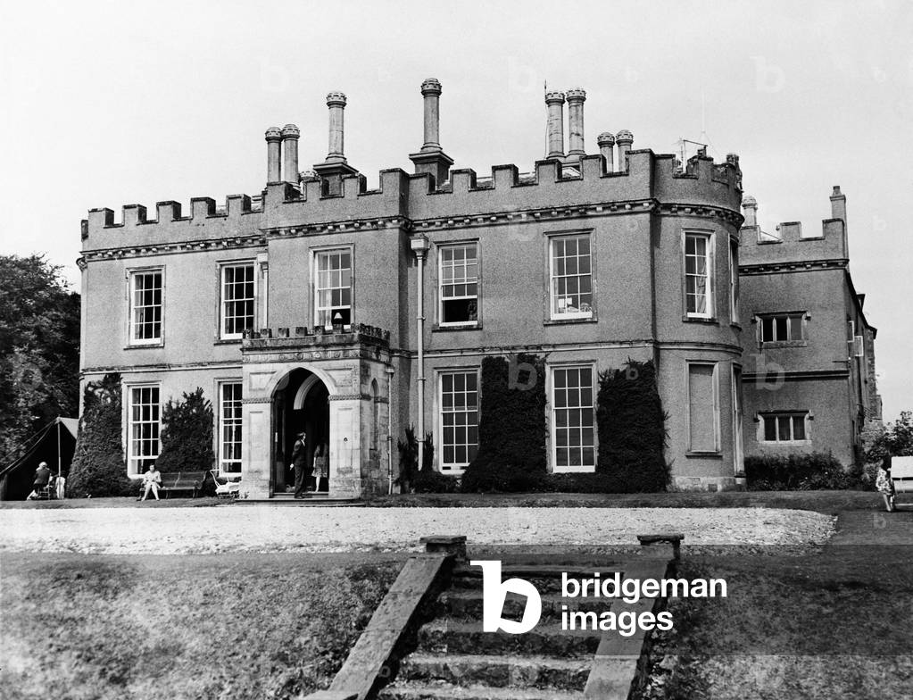 Penllyn Castle is a Norman architecture castle, in Cowbridge, Vale of Glamorgan South Wales. Circa 1961 (b/w photo)