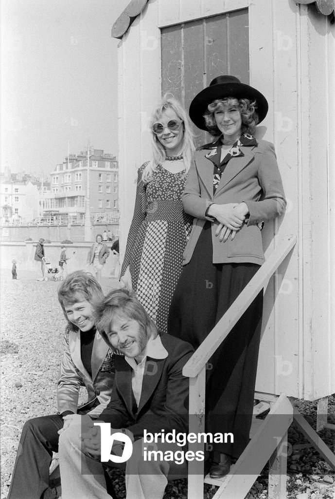 Abba, The Eurovision Song Contest, 8th April 1974 (b/w photo)