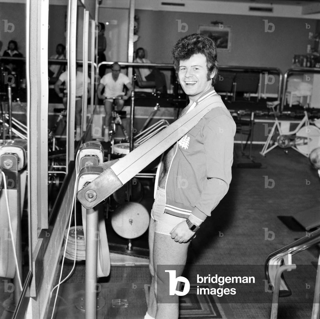 Pop star Gary Glitter, January 1975 (b/w photo)