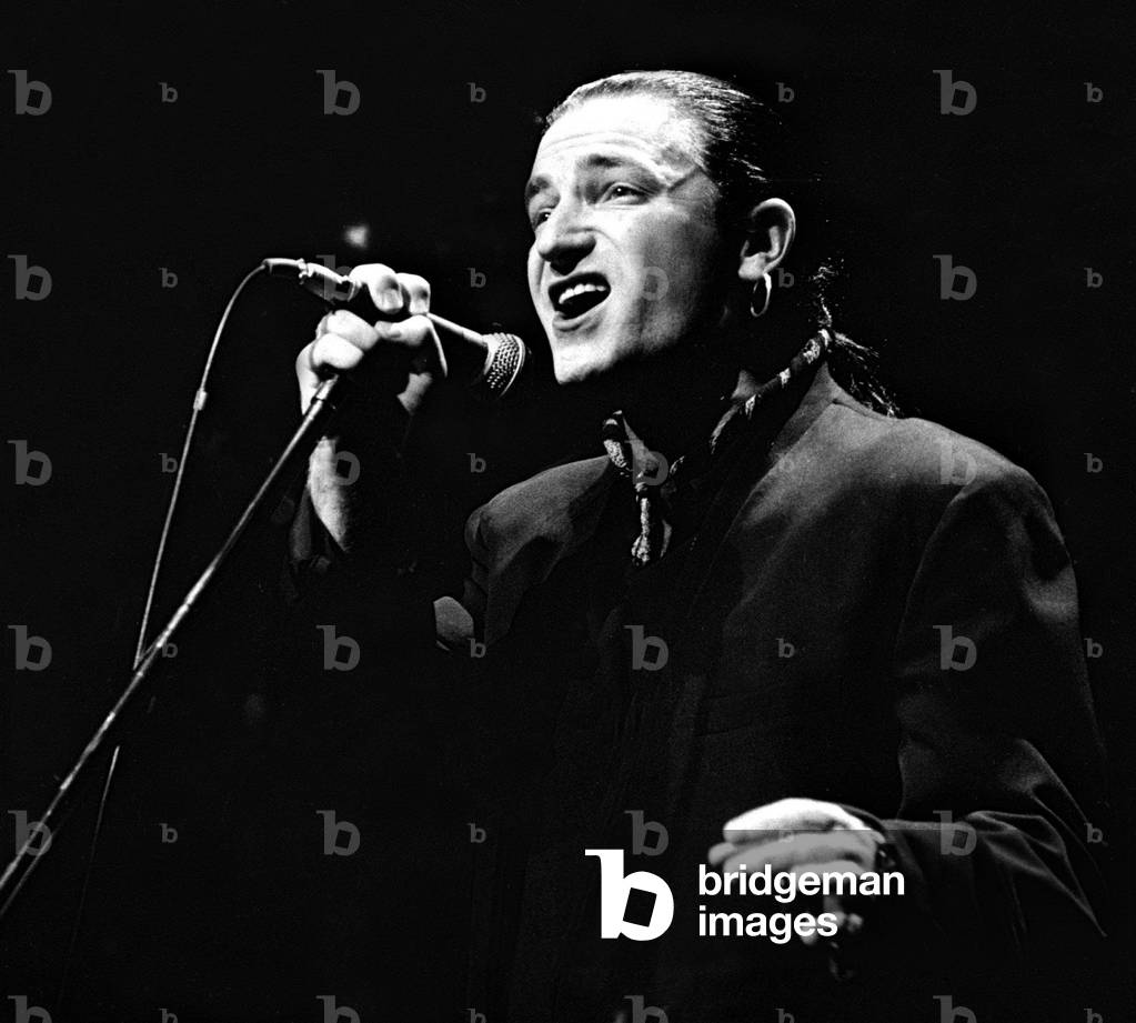 Rock group U2 in concert in USA - May 1987
Bono singing