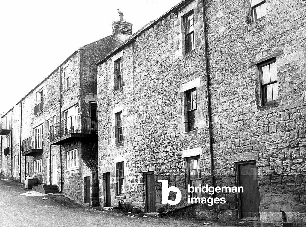 Fishermen's' houses at Seahouse, Northumberland. c.1964 (b/w photo)