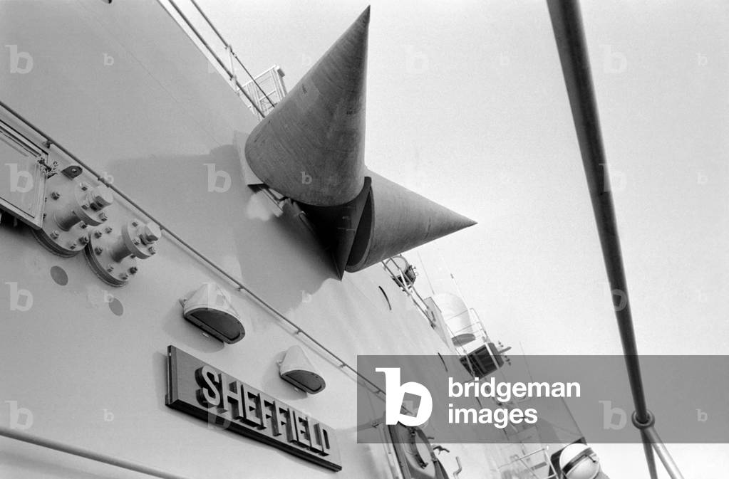 H.M.S. Sheffield at Portsmouth, February 1975