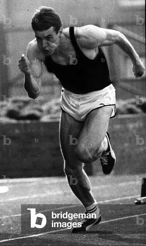 Cameron Sharp athletics runner sprinter Helenvale Park, c. 1978 (b/w photo)