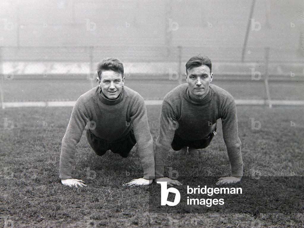 Clapton Orient F.C. Cambell and Lyons in training.
DM17214. c1927