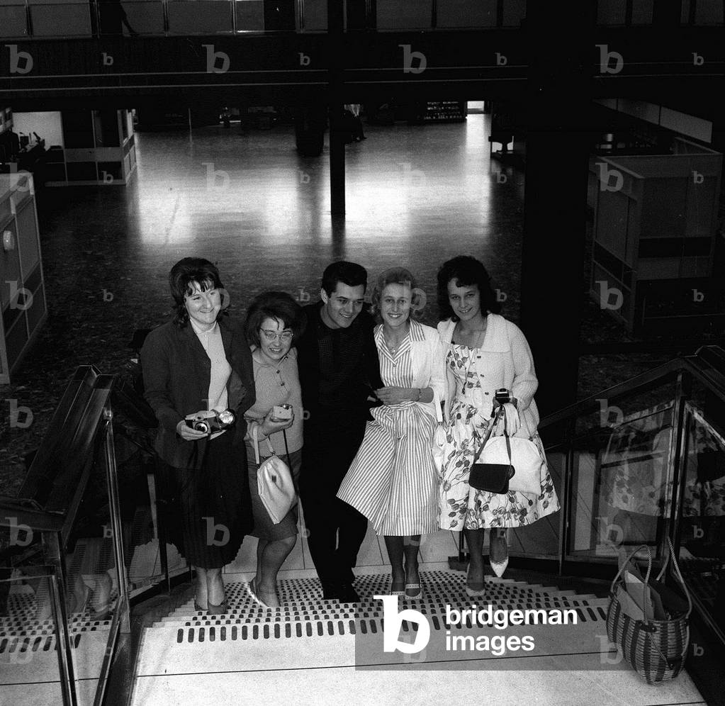 Singer Eden Kane with some of his admiring fans, 5th June 1962 (b/w photo)