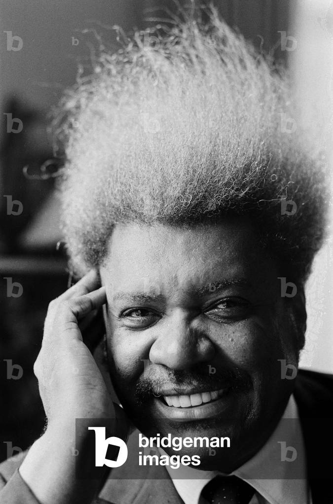 Flamboyant Boxing promoter Don King. 15th July 1986 (b/w photo)