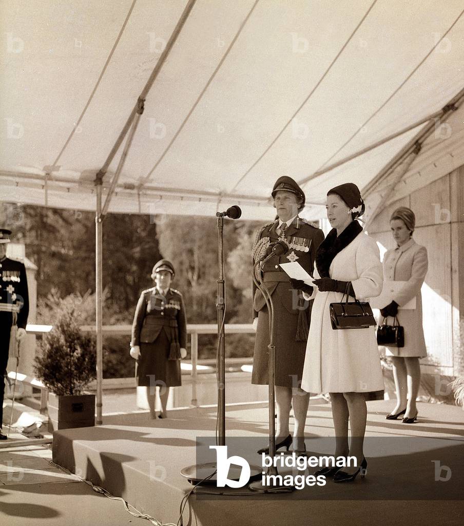 Princess Margaret and Dame Margot Turner opening the Army nurses new training centre, October 1967 (b/w photo)