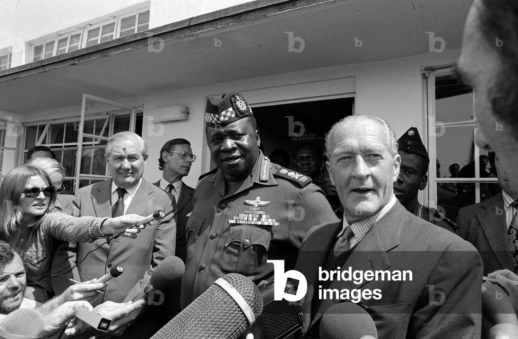 General Idi Amin with James Callaghan and Mr Dennis Hills July 1975, Uganda