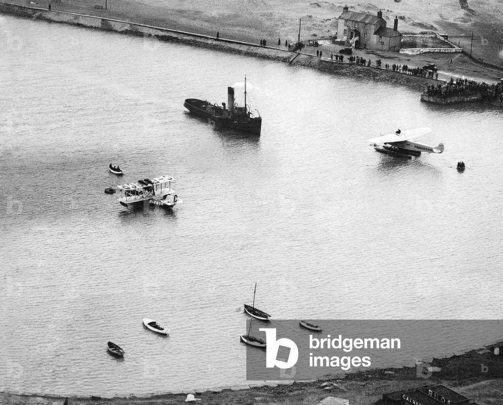 Amelia Earhart, the first woman to fly across the Atlantic Ocean. The friendship anchored at Burry Point, Carmarthenshire, after the flight. 
June 1928