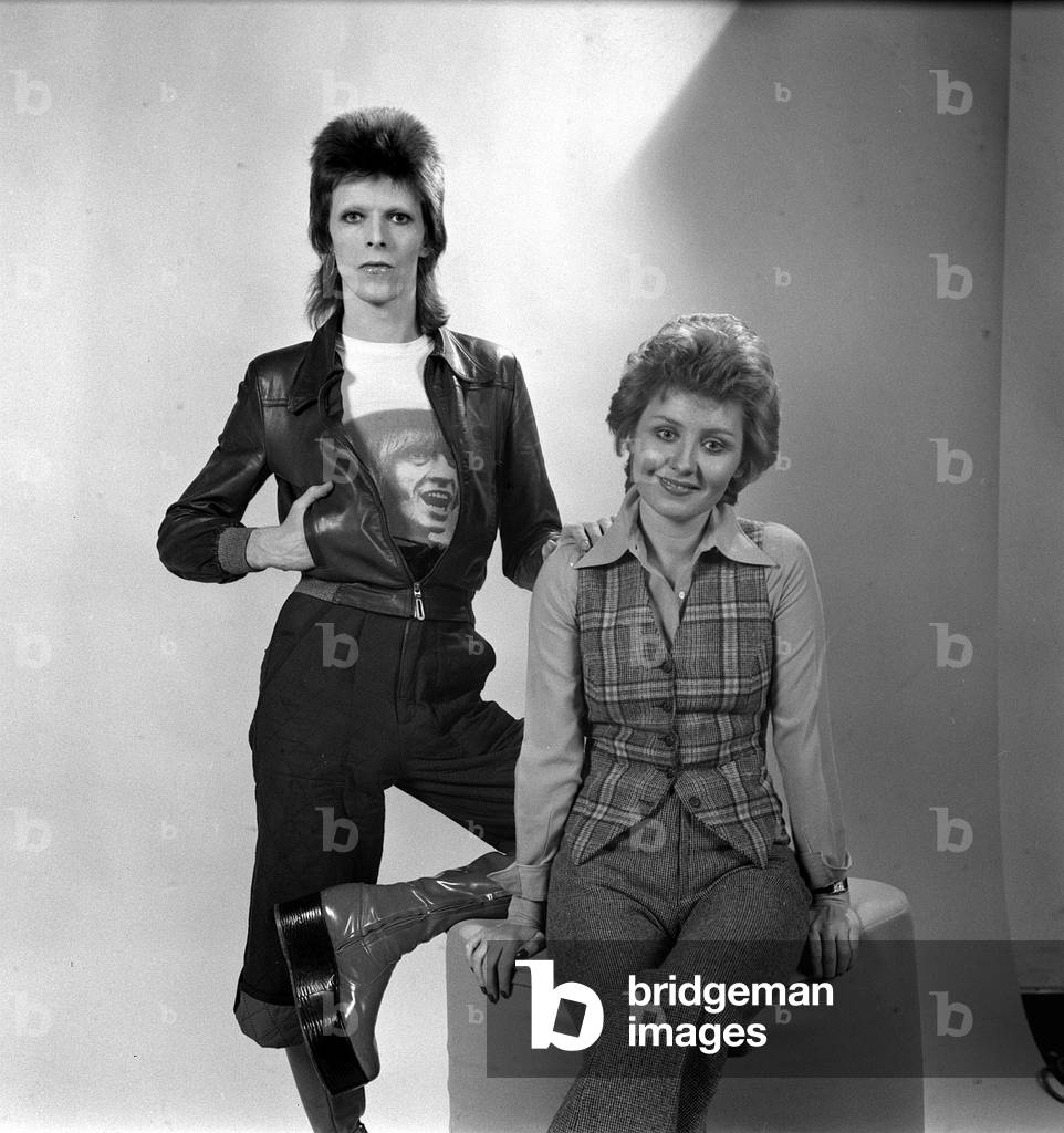David Bowie and Lulu, December 1973 (b/w photo)