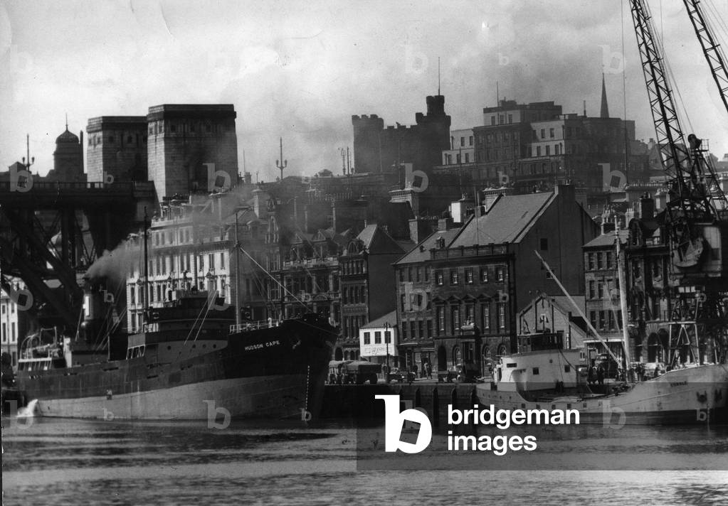 Ships berthed at Newcastle Quayside in April 1961