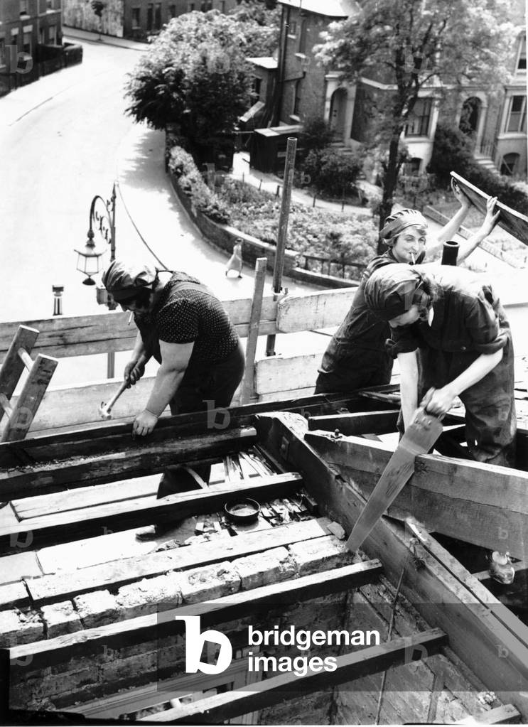 Women take over the job of building houses 1941
during WW2