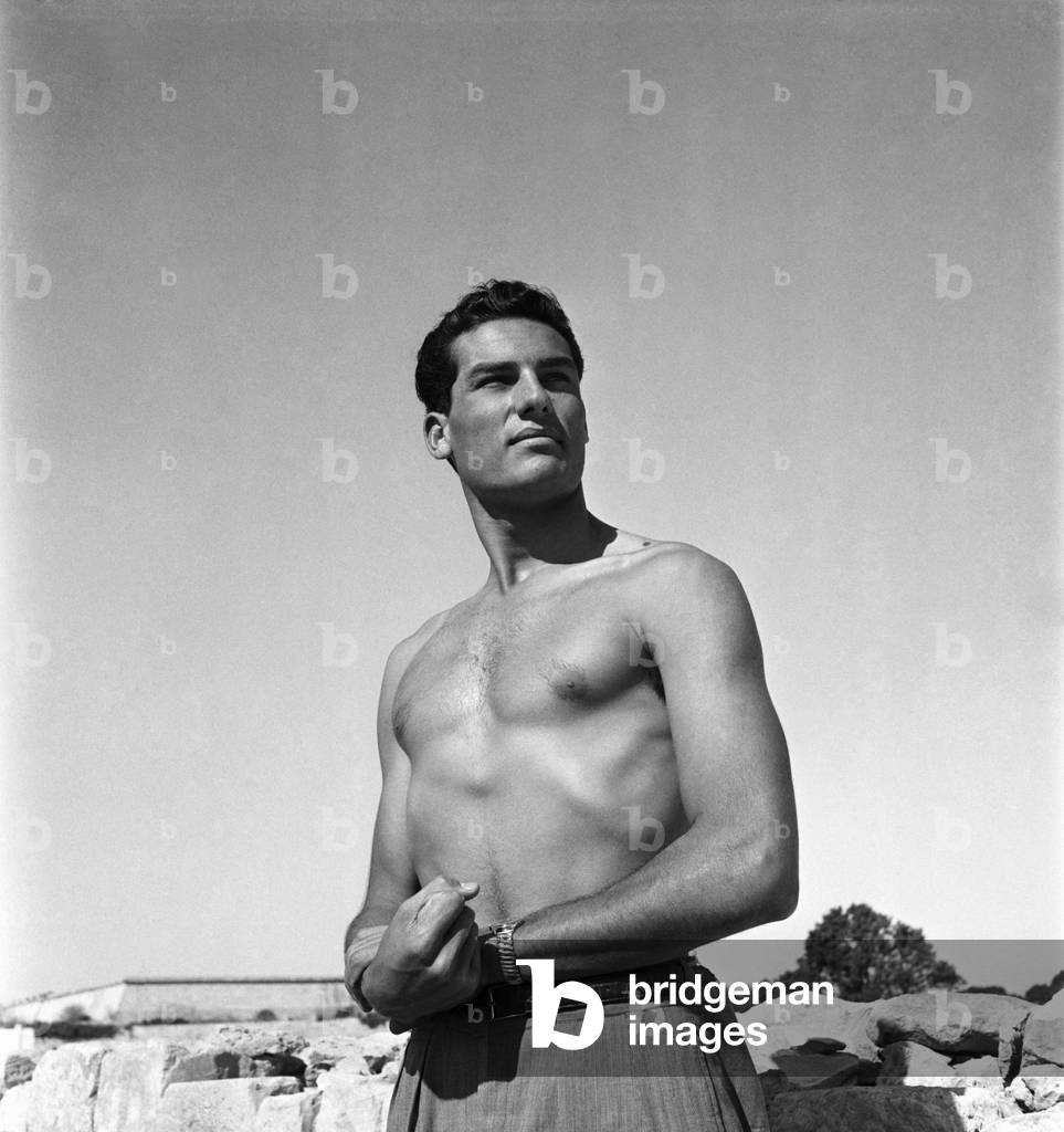 Beefcake Albert Epiphany Portelli seen here on set of the Malta Story. C5351-001