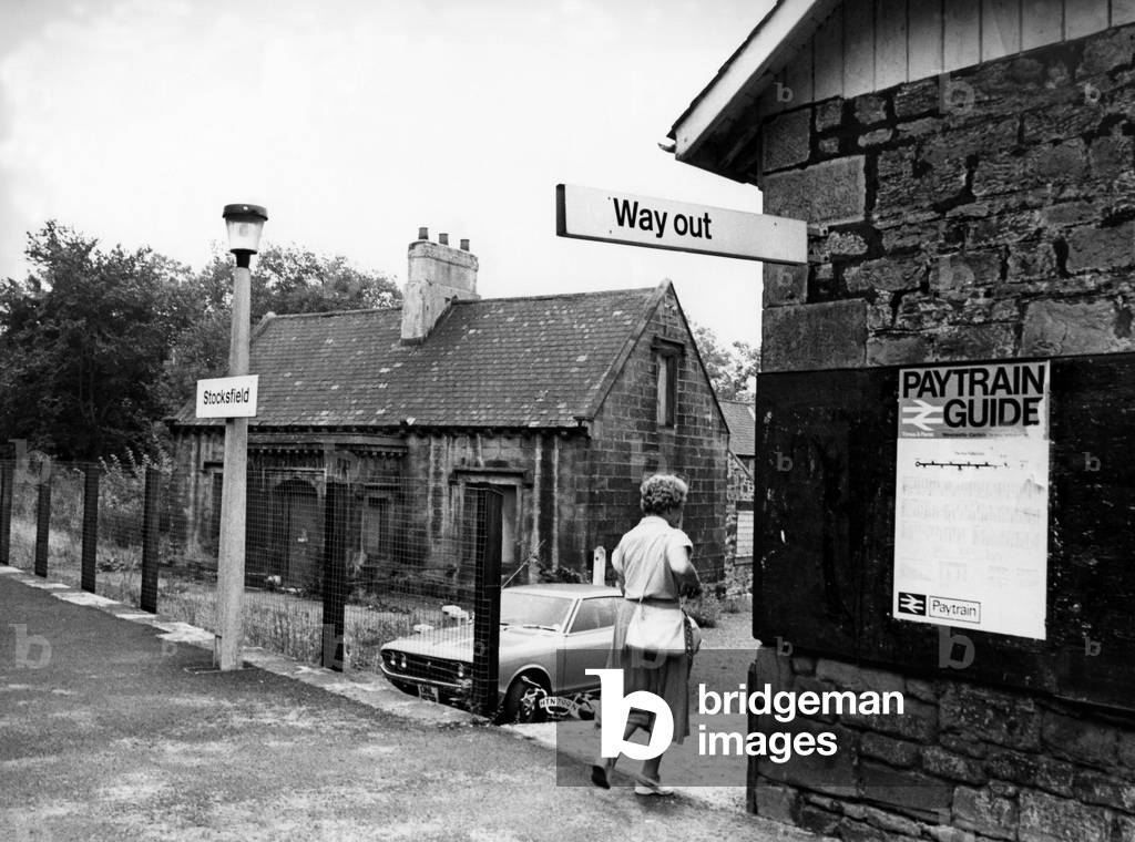 The Station Masters house at Stocksfield Railway Station in Northumberland on 6th September 1979 (b/w photo)
