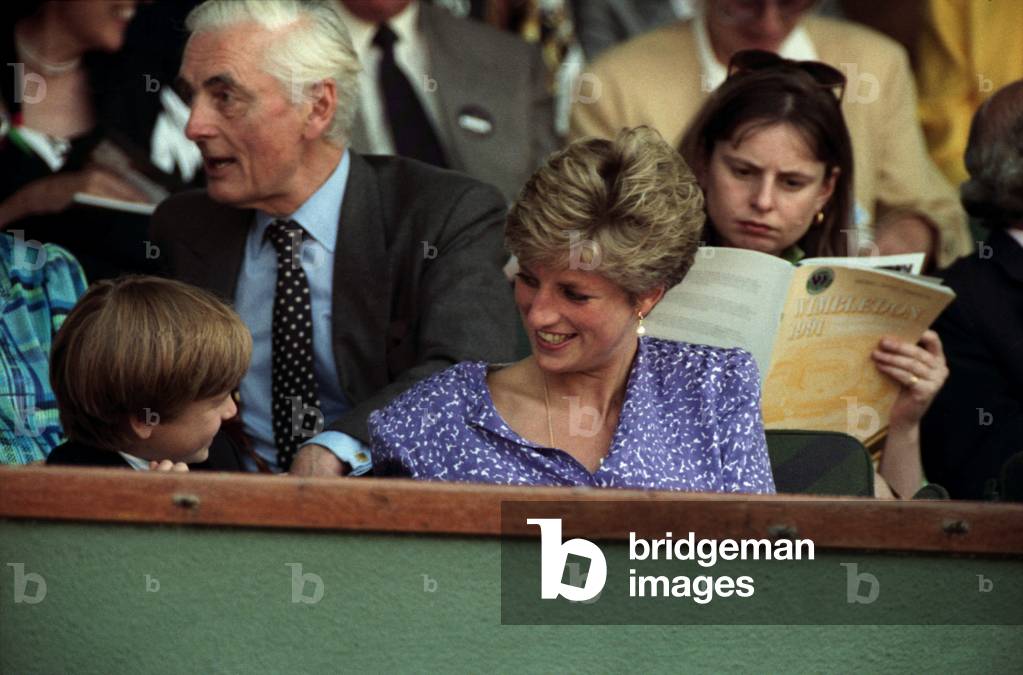Wimbledon Ladies Final, Princess Diana and Prince William, 6th July 1991 (photo)