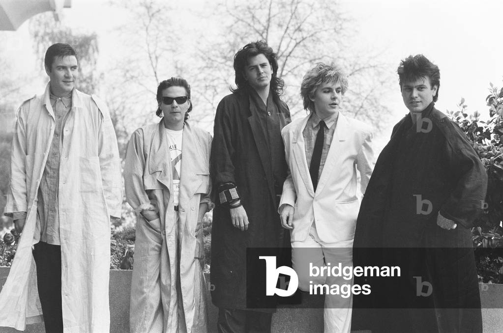 Duran Duran, music group, Photo-call, 13th May 1985 (b/w photo)