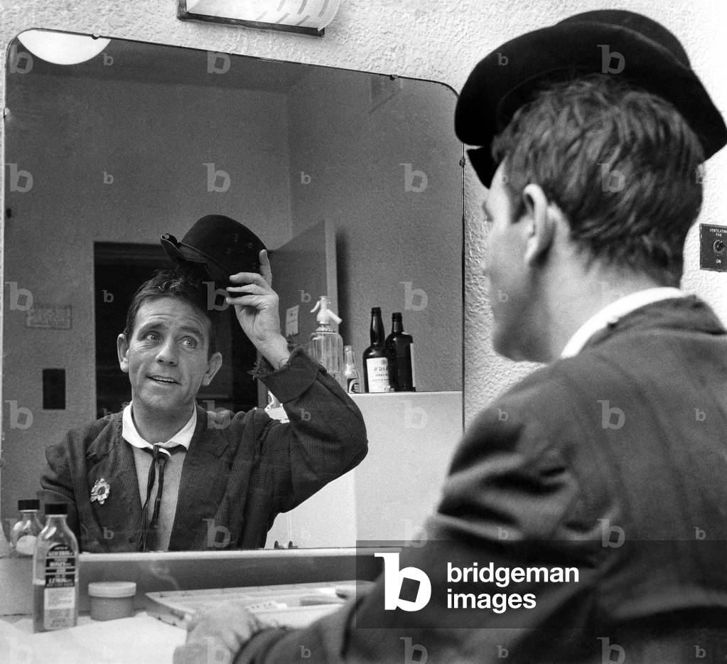 The show is over, almost, for comedian Norman Wisdom, here pictured exclusively in his dressing room at the Palace theatre, Manchester, tonight, after appearing in 