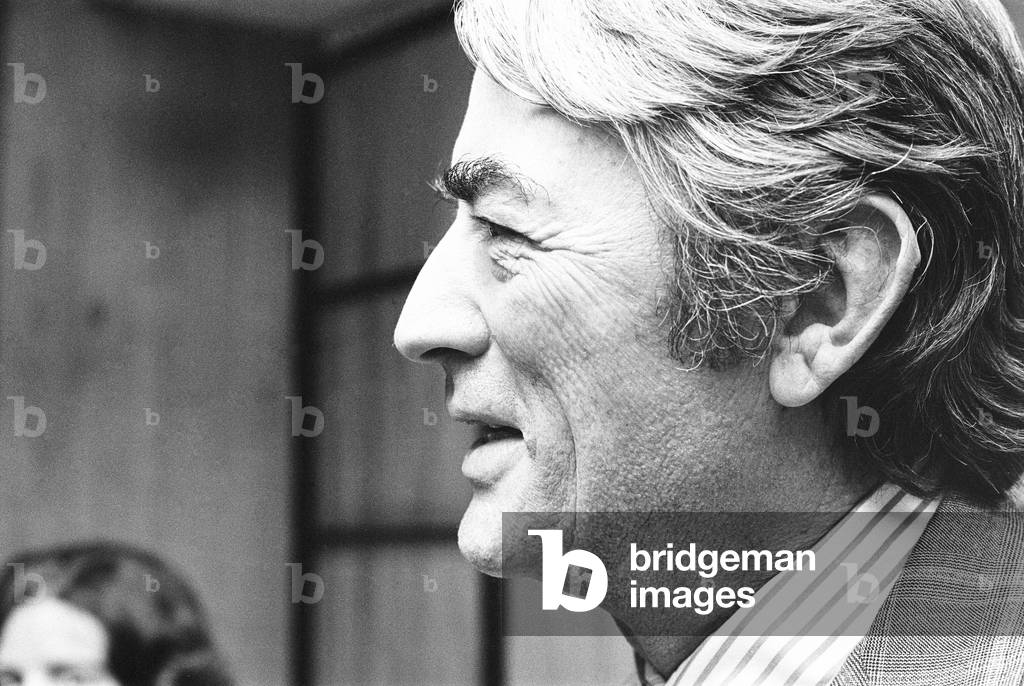 Gregory Peck seen here at a reception held in Windsor before starting filming on his next film 