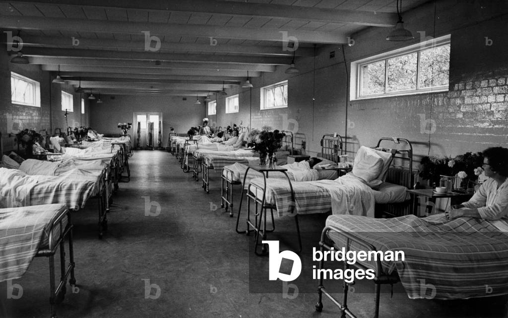 Keresley hospital, Coventry. The site is now the Royal Court Hotel, 11th October 1968 (b/w photo)
