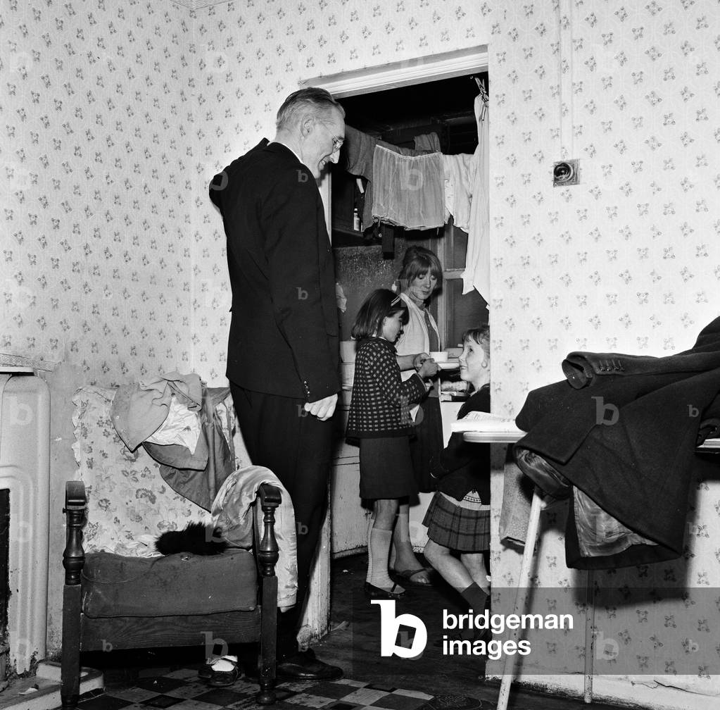 Slums, Benburb street area of Dublin, Republic of Ireland, 11th May 1968 (b/w photo)