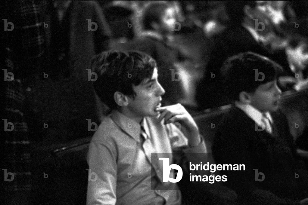 Children watching the pantomime Treasure Island at the Theatre Royal , Newcastle on Christmas Eve, 24th December 1970 (b/w photo)