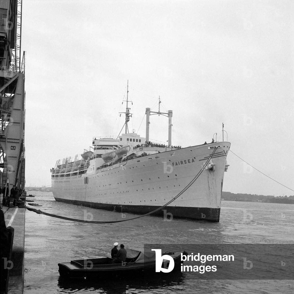 The passenger ship Fair Sea of the famous Sitmar line, the first non-British ship to carry immigrants from Britain to Australia.
16th September 1960