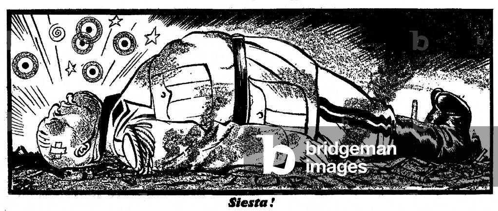 Siesta!, Philip Zec Cartoon, November 23rd 1942 (b/w photo)