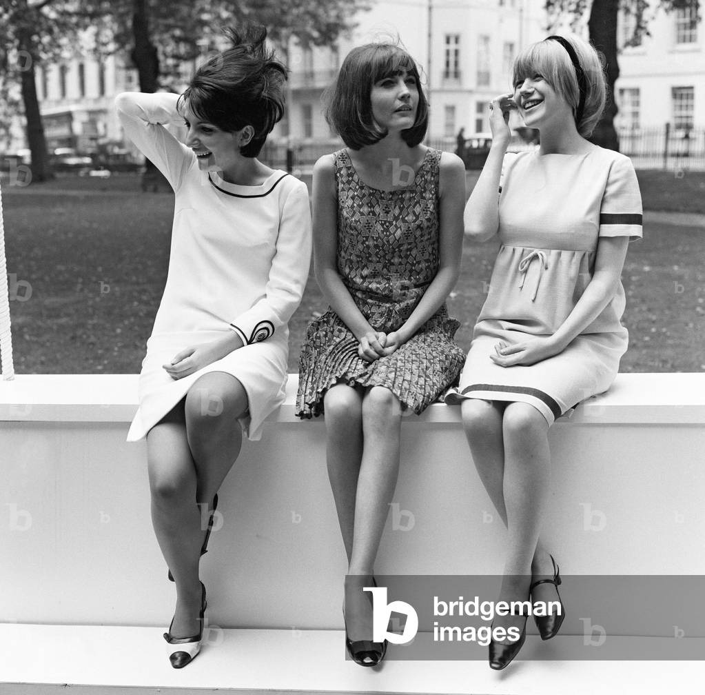 Southern Independent Television held a reception at the Nightingale restaurant in Berkeley Square this morning at which they showed a preview of their new series 'Ladybirds' in which 7 singers tell all about their lives to interviewers Shaw Taylor and Terence Carroll. As 'luck' would have it the long arm of the law descended on photographers trying to take pictures of three of the Ladybirds - Marianne Faithfull, Sandie Shaw and Dana Valery - on the pavement in the square, with a request to 'move along there'. 13th August 1965 (b/w photo)