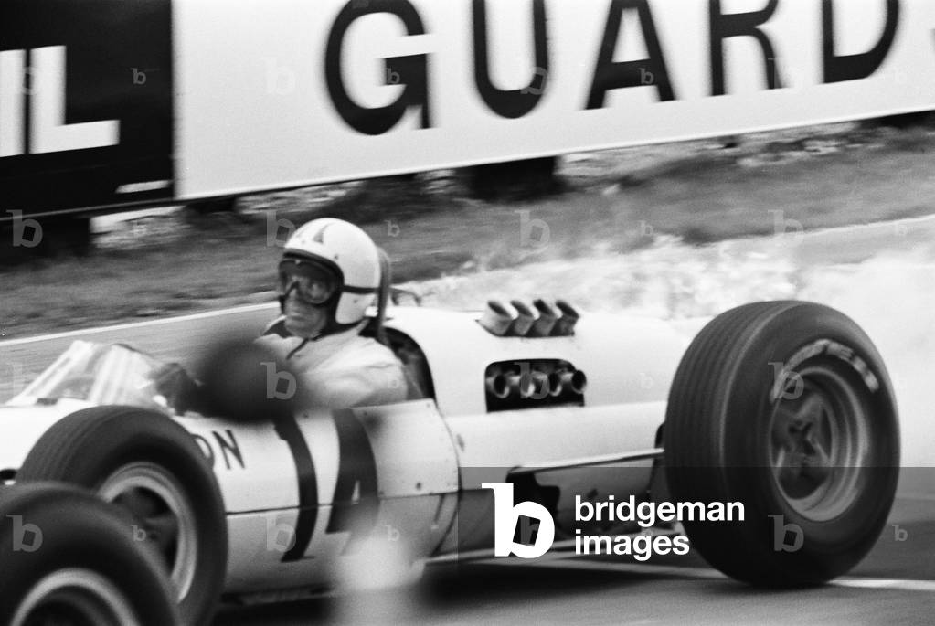 Filming of MGN film 'Grand Prix' at Brands Hatch in Kent, July 1966 (b/w photo)