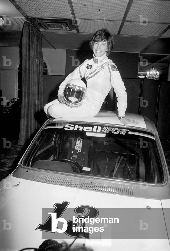 Former British Olympic Women's Ski Champion Divina Galica (was awarded O.B.E. for services to sport) . February 1975