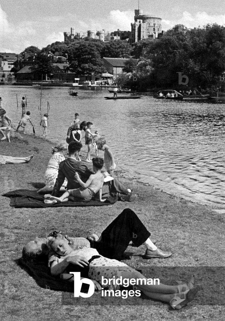 Happy hours by the Thames at Windsor. August 1943