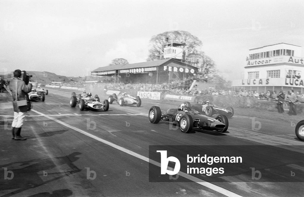 Goodwood International Race Meeting, Easter Monday. Race in progress. 19th April 1965 (b/w photo)