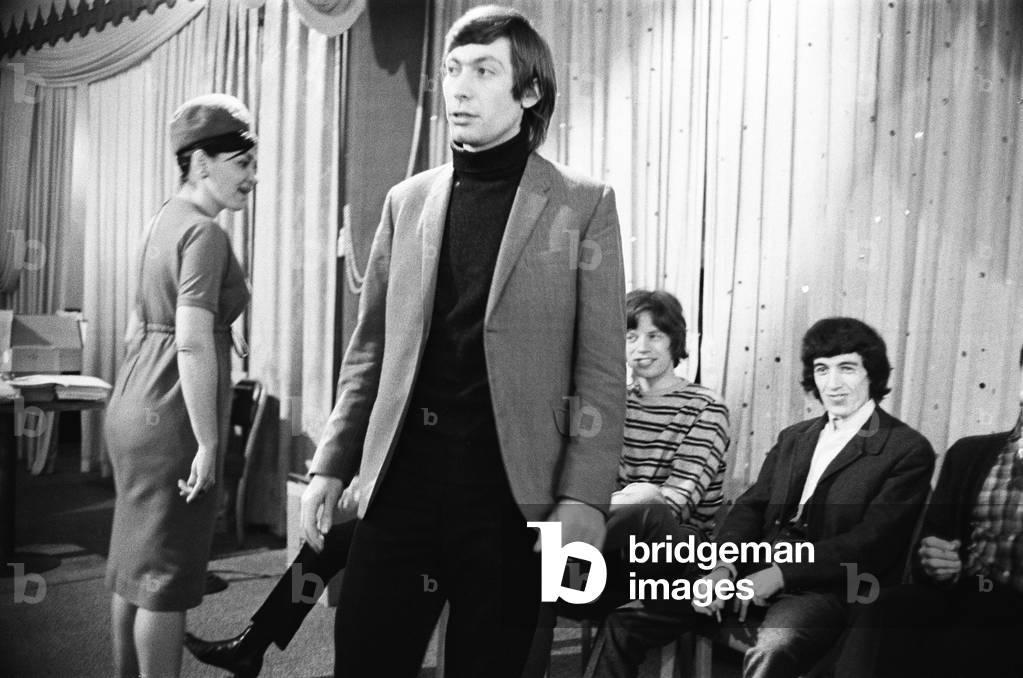 The Rolling Stones at a press conference in the Astor Hotel, New York after meeting fans on Broadway.
Mick Jagger, Bill Wyman, Keith Richards and Charlie Watts. 2nd June 1964.