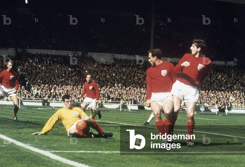 World Cup Final Football 1966 England 4 West Germany 2 at Wembley Gordon Banks saves surrounded by Jack Charlton Ray Wilson George Cohen and Martin Peters (photo)