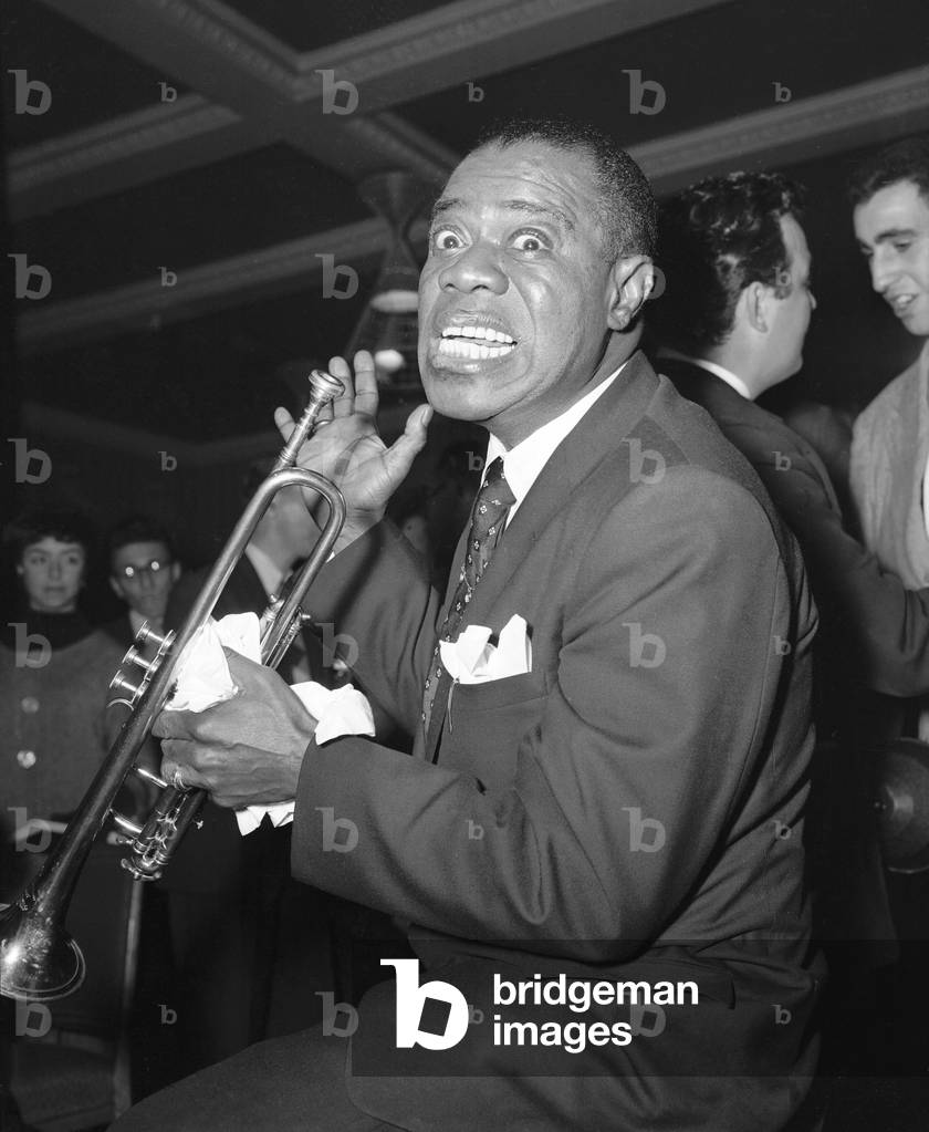 Louis Armstrong seen here performing in London in May 1956