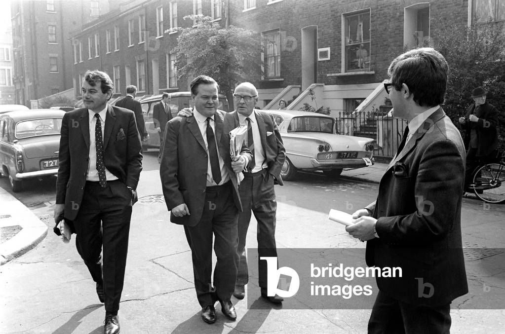 Outside West London Magistrates Court where Rolling Stones Brian Jones appeared with Prince Stanislaus Klossowski de Rola charged with being in possession of Indian Hemp. 11 May 1967