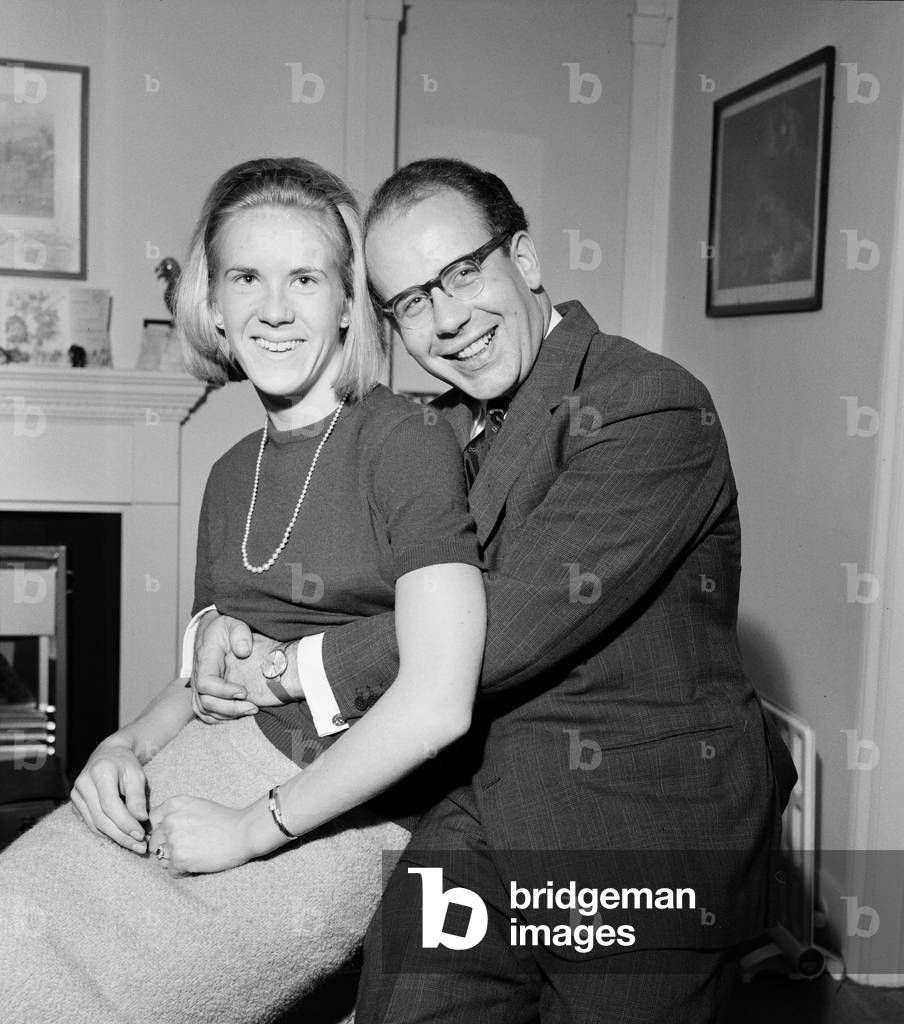 Olympic Bobsleigh Gold Medal winner Tony Nash and his fiancé Susan Small. 7th October 1965 (b/w photo)