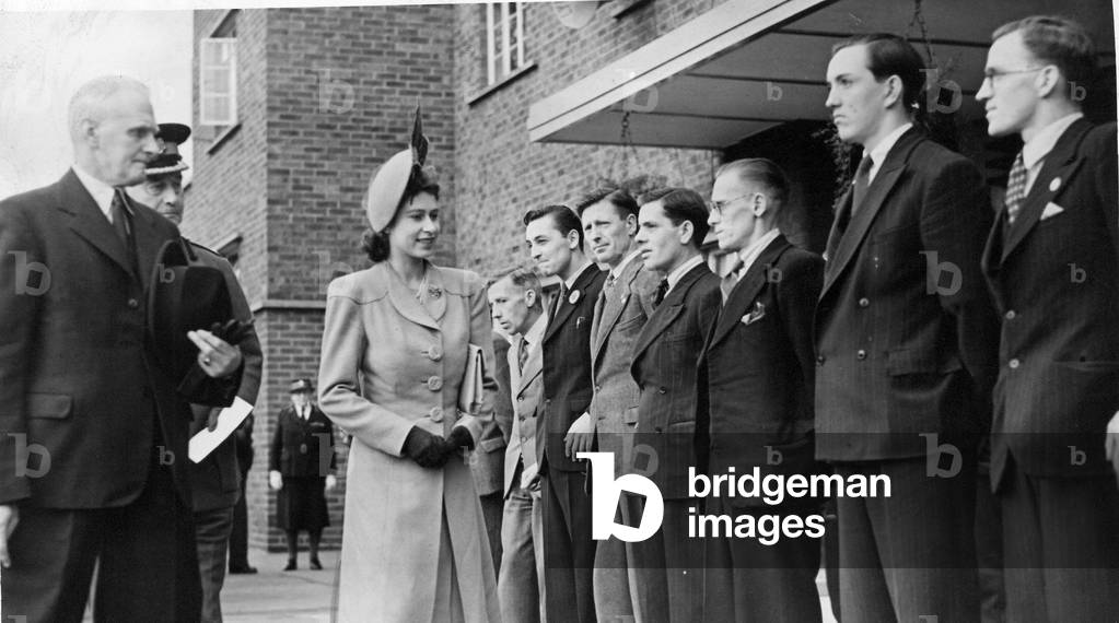 Queen Elizabeth II, Princess Elizabeth visits Finchale Abbey Centre for Disabled Persons where she opened a new wing, 23/10/1947