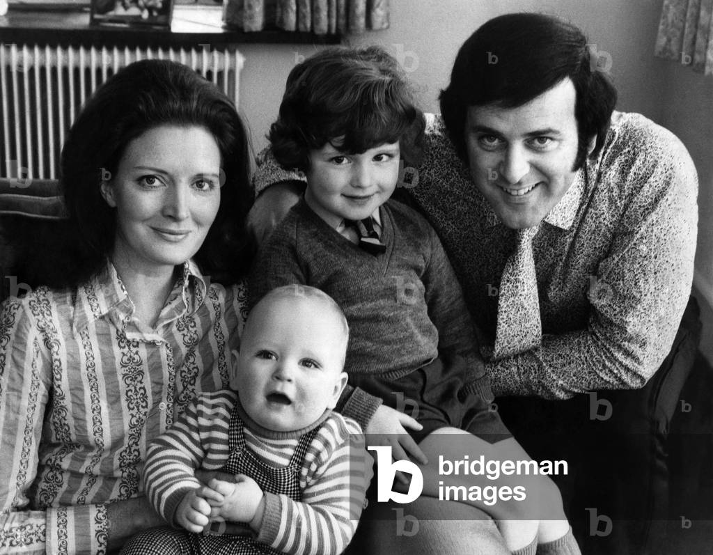 Terry Wogan with his family in their new home in Bray, March 1971 (b/w photo)