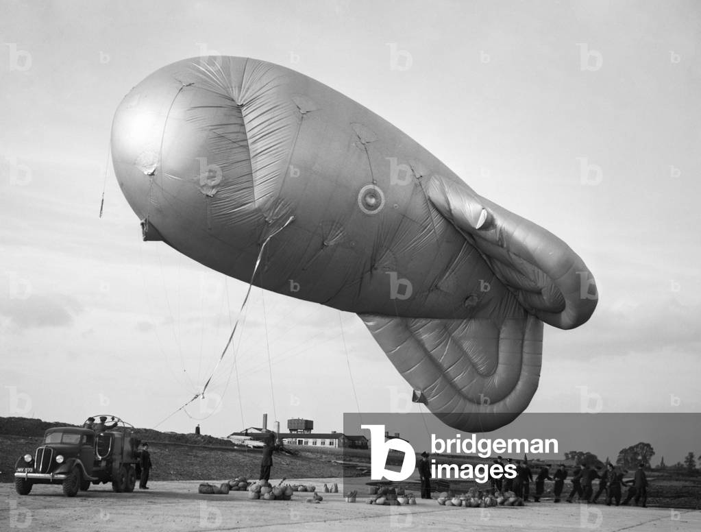 Barrage Balloon training at No 2 Balloon Centre, Hook 18th October 1938 (b/w photo)